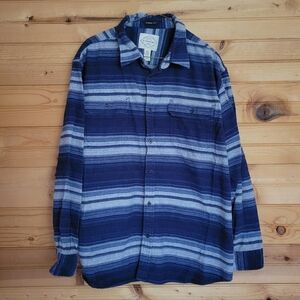 St. Johns Bay Men's Cotton Blue Striped Classic Fit Button-Down Shirt Size:XXL